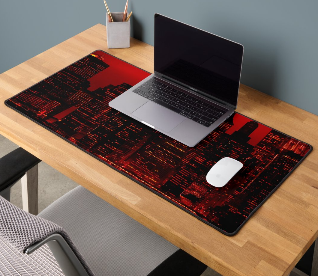 gaming mousepad red city