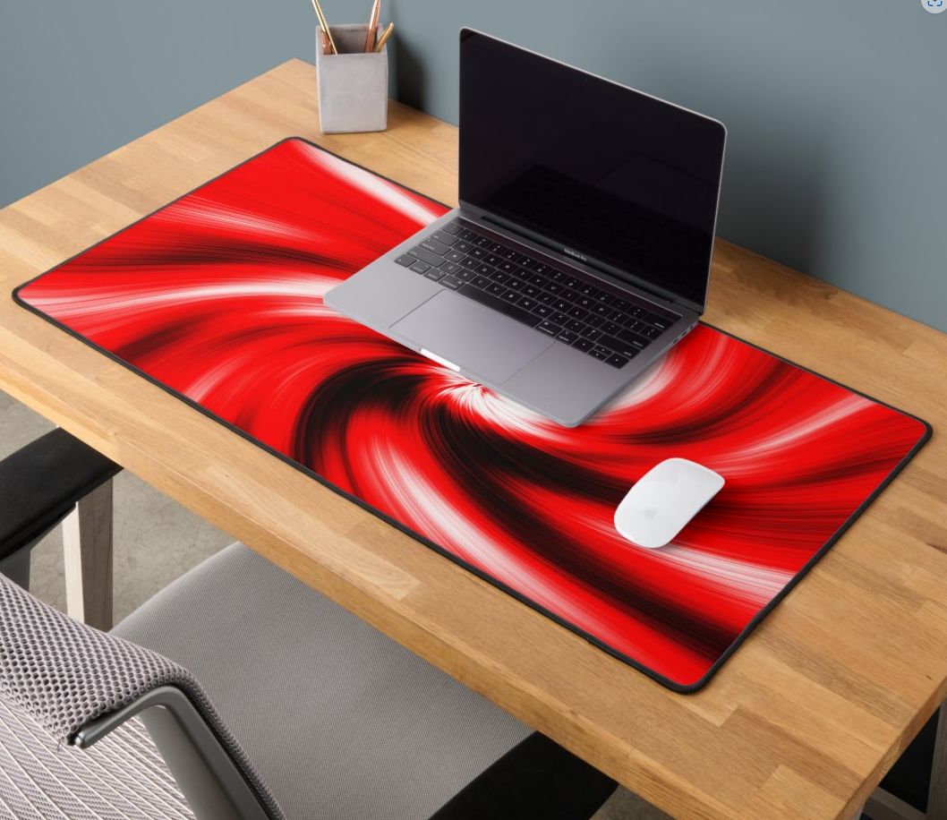 gaming mousepad red swirl
